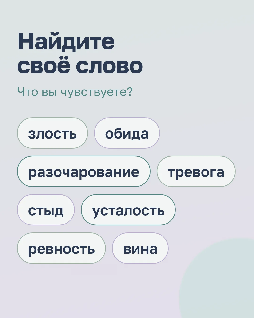 Эмоциональный интеллект: найдите своё слово — злость, обида, разочарование и другие
